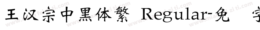 王漢宗中黑體繁 Regular字体转换